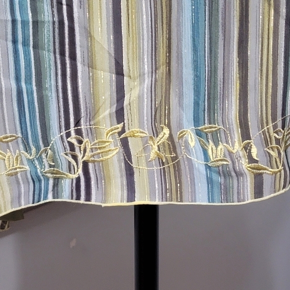 Lane Bryant Embroidered Split Double Chiffon Babydoll Cami - Green / Blue - Picture 4 of 8